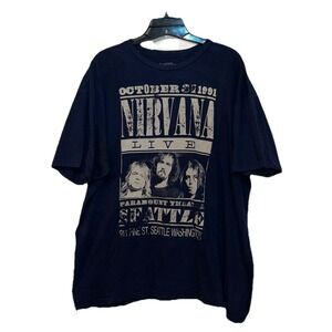 SIX FIFTY ONE T-shirt cotton navy blue type mens XL Nirvana Live October 31 1991